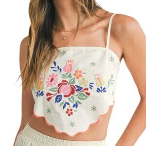EMBROIDERED LINEN TOP